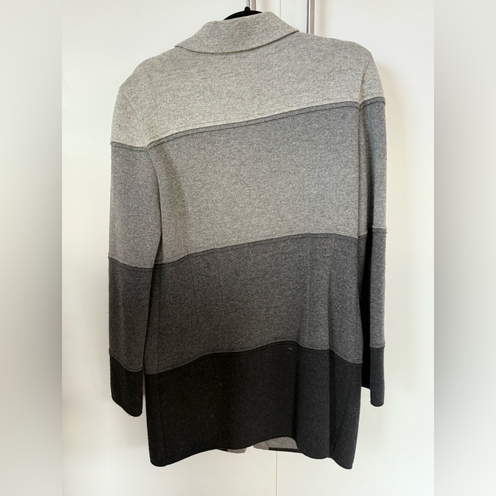 Vintage Escada Heather Gray Colorblock Knit Cardigan - Sz Medium - Picture 2 of 6